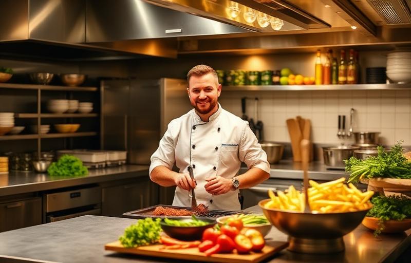 celebrity chef professional kitchen cooking