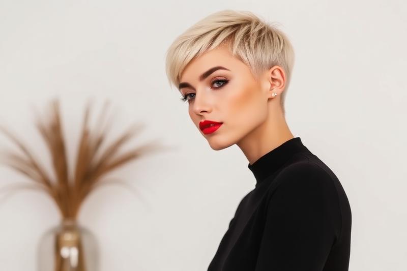female celebrity pixie cut short hair bold