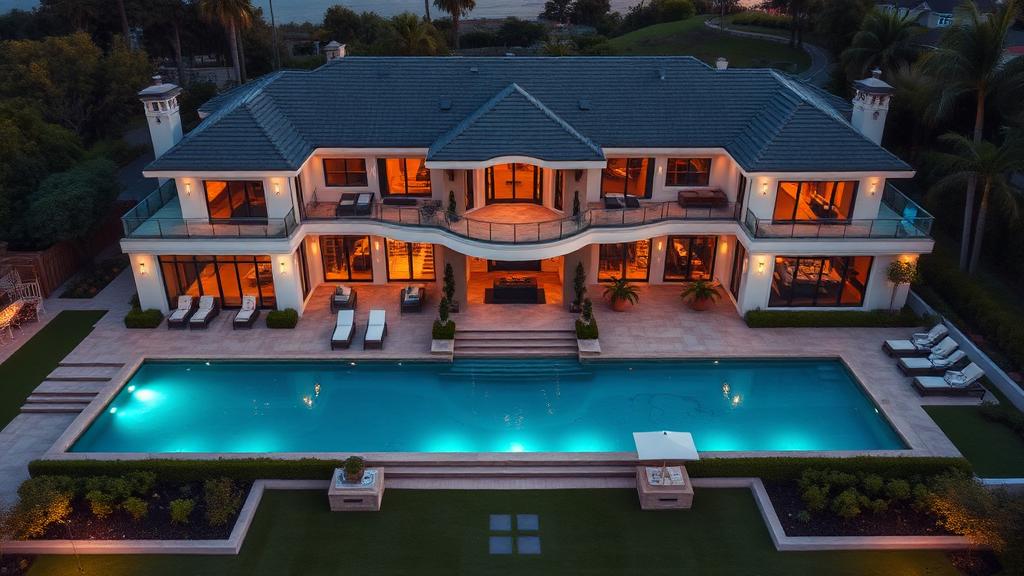 celebrity home mansion exterior photo