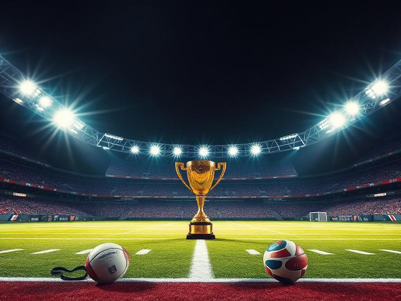 Mike Tyson - Professional sports stadium with championship trophy