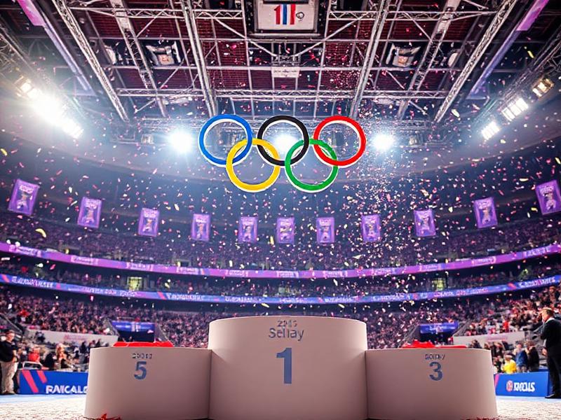 Mike Tyson - Olympic podium with medals and victory celebration