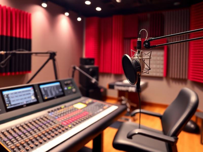 Jay-Z - Professional recording studio with microphone and mixing console